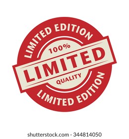 Stamp or label with the text Limited edition, vector illustration