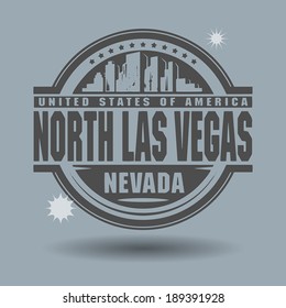 Stamp or label with text North Las Vegas, Nevada inside, vector illustration