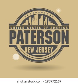 Stamp or label with text Paterson, New Jersey inside, vector illustration