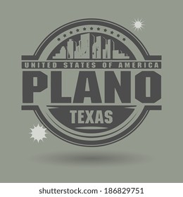 Stamp or label with text Plano, Texas inside, vector illustration