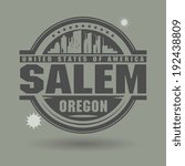 Stamp or label with text Salem, Oregon inside, vector illustration