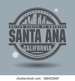 Stamp Label Text Santa Ana California Stock Vector (Royalty Free ...