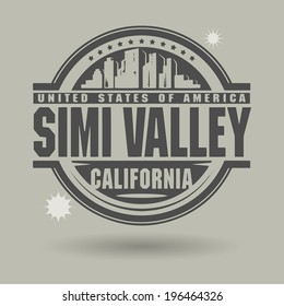 Stamp or label with text Simi Valley, California inside, vector illustration