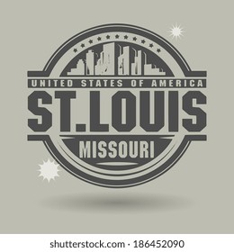 Stamp or label with text St.Louis, Missouri inside, vector illustration