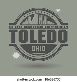 Stamp or label with text Toledo, Ohio inside, vector illustration