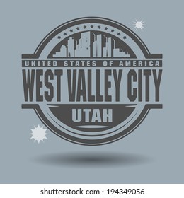 Stamp or label with text West Valley City, Utah inside, vector illustration