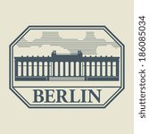 Stamp or label with word Berlin inside, vector illustration