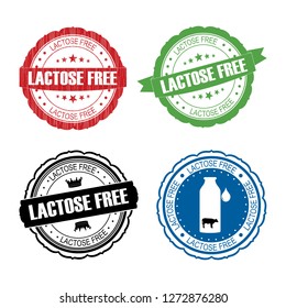 Stamp Lactose free set .vector illustration