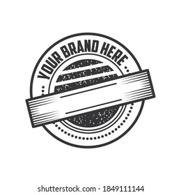 stamp layout style, vintage insignia or logotype brand vector illustration