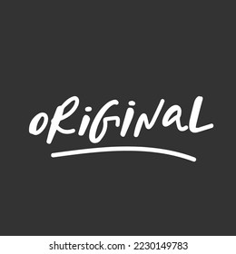 Stamp lettering hand drawing isolated on white