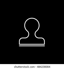 Stamp Line Icon On Black Background