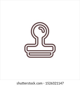 Stamp line icon, outline vector sign, linear style pictogram isolated on white. Rubber stamp symbol, logo illustration.