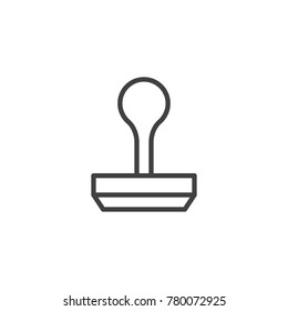 Stamp line icon, outline vector sign, linear style pictogram isolated on white. Ink pad symbol, logo illustration. Editable stroke