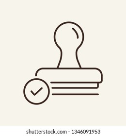 Stamp line icon. Stamp seal. Documents concept. Vector illustration can be used for topics like office, documentation, work space
