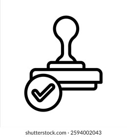 Stamp Line Vector Illustration On White Background.