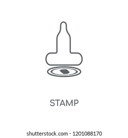 Stamp linear icon. Stamp concept stroke symbol design. Thin graphic elements vector illustration, outline pattern on a white background, eps 10.
