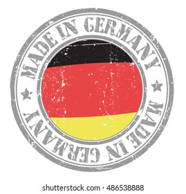 stamp "made in Germany" on the flag of Germany
