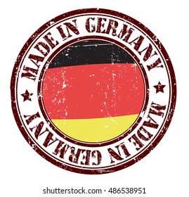 stamp "made in Germany" on the flag of Germany
