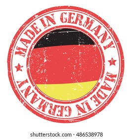 stamp "made in Germany" on the flag of Germany