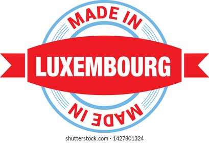 Stamp with Made in Luxembourg text.