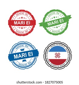 Stamp Made in Mari Ei label set with flag, made in Mari Ei .Vector