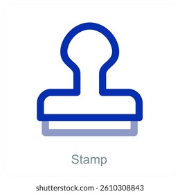 Stamp and mail icon concept