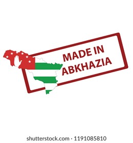 Stamp with map and flag of Abkhazia