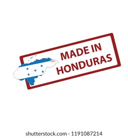 Stamp with map and flag of Honduras