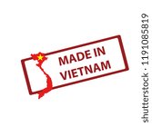 Stamp with map and flag of Vietnam
