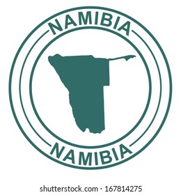 Stamp with Map of Namibia