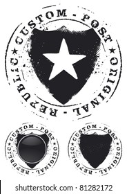 stamp mark with grunge shield