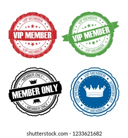Stamp Member only set .vector illustration