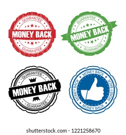 Stamp Money back set .vector illustration