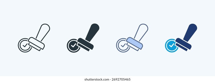 Coleção de Ícones de Estilos Múltiplos de Carimbo