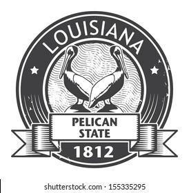 Stamp with name of Louisiana, vector illustration