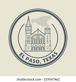 Stamp with name of Texas, El Paso, vector illustration