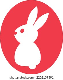 Sello de la tarjeta de Año Nuevo del Conejo.