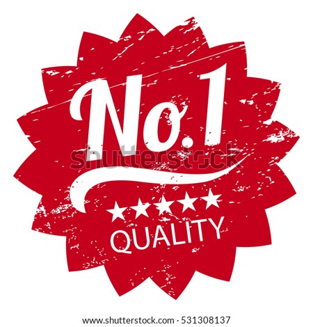 Stamp No.1 quality five stars. Vector illustration.