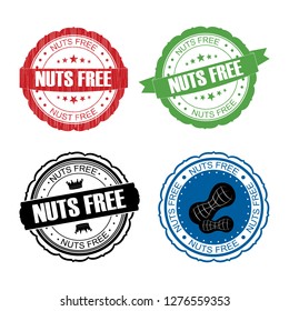 Stamp Nuts Free set .vector illustration