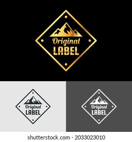 stamp "Original Label" with 3 colors with editable vector