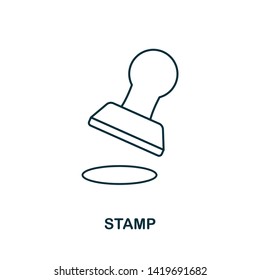 Stamp outline icon. Thin line style icons from personal finance icon collection. Web design, apps, software and printing usage simple stamp icon.