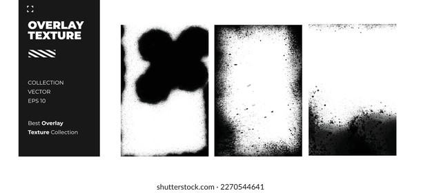 Colección de superposición de marca para el fondo. Fondo urbano. Dust Distress grano sobrante en tu diseño para un efecto áspero. Diferentes texturas de pintura con salpicaduras de tinta de caída. Texturas de superposición vectorial