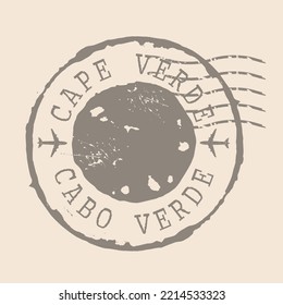 Stempel Postal von Kap Verde. Karte Silhouette Gummi Siegel.  Design Retro Travel. Siegel der Karte Cabo Verde Grunge für Ihr Design.  EPS10