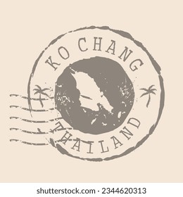 Stempel Postal von Ko Chang. Karte Silhouette Gummi Siegel.  Design Retro Travel. Siegel Karte Ko Chang von Thailand grunge für Ihr Design.  EPS10