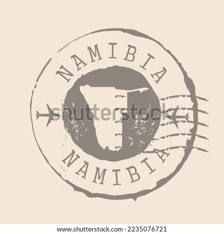 Stamp Postal of Namibia. Map Silhouette rubber Seal.  Design Retro Travel. Seal of Map Namibiagrunge  for your design.  EPS10