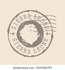 Stamp Postal of Sierra Leone. Map Silhouette rubber Seal.  Design Retro Travel. Seal of Map Sierra Leone grunge  for your design.  EPS10