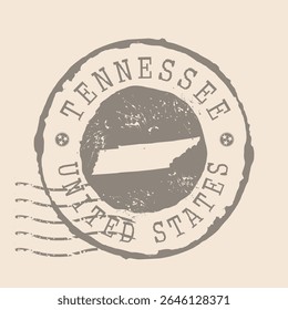 Stamp Postal of Tennessee. Map Silhouette rubber Seal.  Design Retro Travel. Seal  Map of Tennessee grunge  for your design. United States.  EPS10