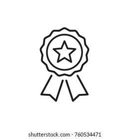 Stamp premium quality with ribbons icon vector