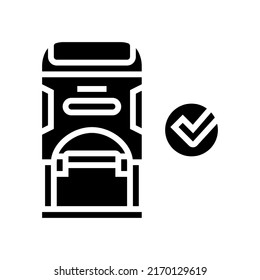 stamp quality glyph icon vector. stamp quality sign. isolated contour symbol black illustration