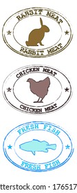 Stamp rabbit - Chicken - Fish